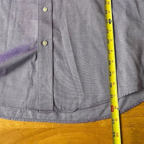 Williams and Kent Cotton Pinpoint Royal Oxford Shirt Purple Litmus Color, Size L - Picture 8 of 10